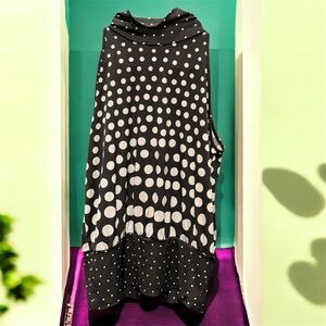 Cato Black White Polka Dot Sleeveless Top SMALL